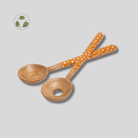 Sintra Mango Wood Salad Servers – Stone | Hand-finished Sustainable Salad Server
