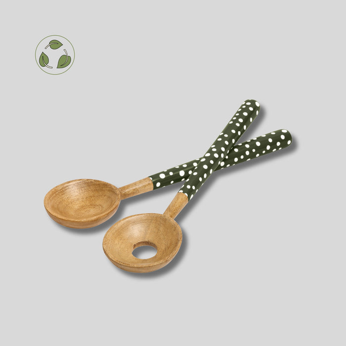 Sintra Mango Wood Salad Servers – Stone | Hand-finished Sustainable Salad Server