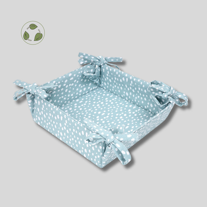 Sintra Spotted Bread Basket – Ink Blue | Recycled Cotton Table Basket