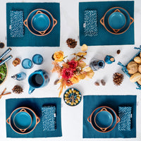 Sintra Spotted Bread Basket – Ink Blue | Recycled Cotton Table Basket