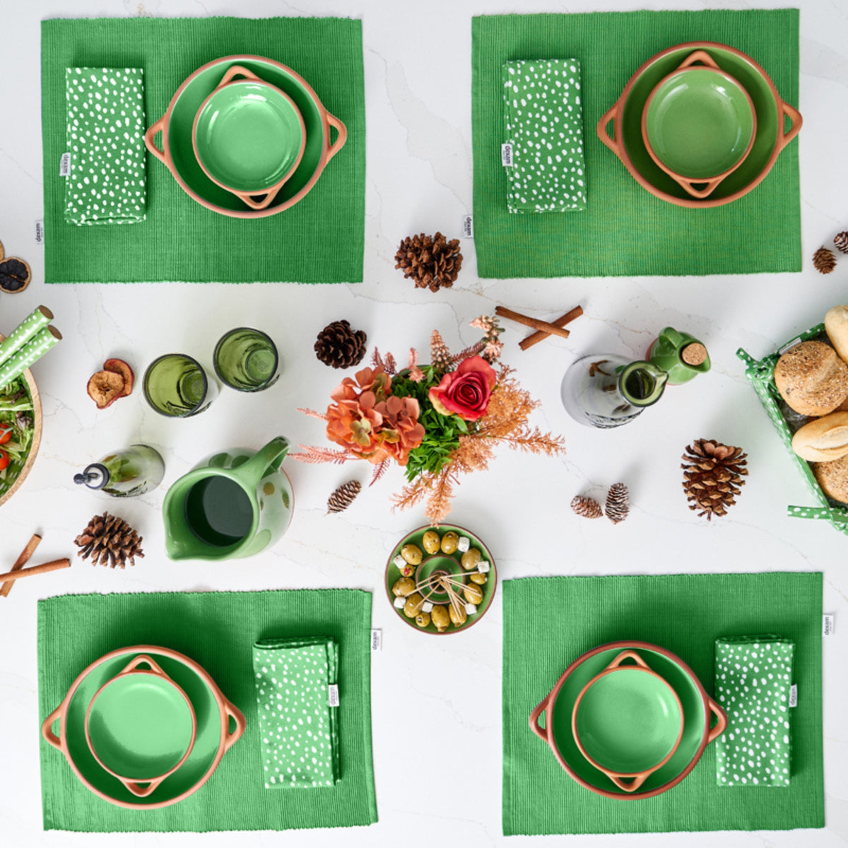 Sintra Spotted Napkin & Placemat Set – Stone | Recycled Cotton Table Linen