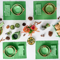 Sintra Spotted Napkin & Placemat Set – Stone | Recycled Cotton Table Linen