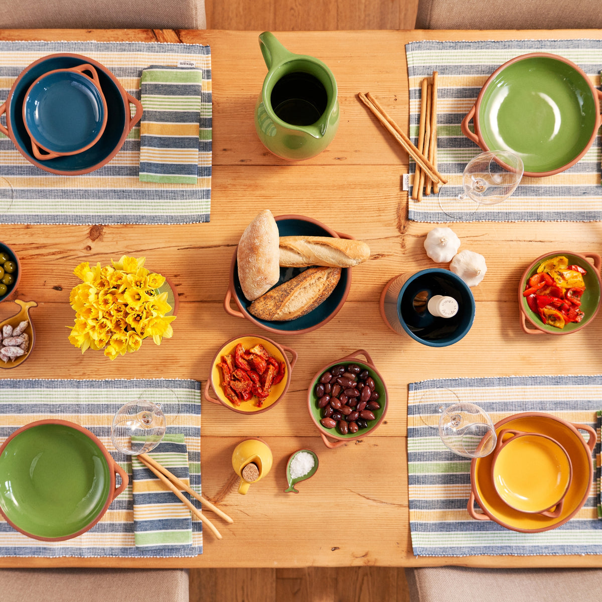 Sintra Striped Napkin & Placemat Set | Recycled Cotton Table Linen