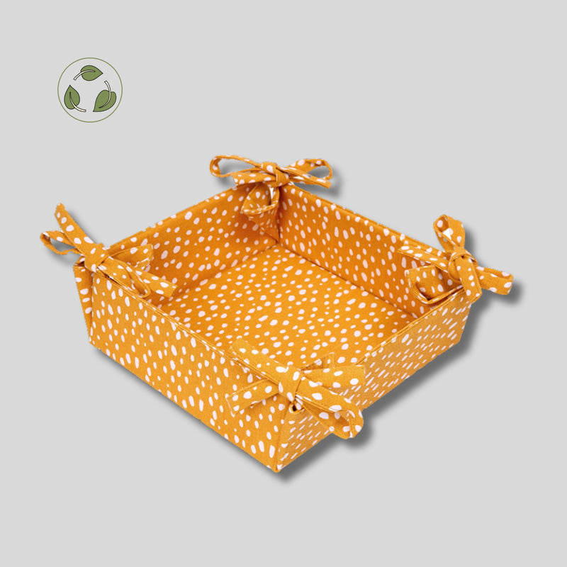 Sintra Spotted Bread Basket – Ink Blue | Recycled Cotton Table Basket