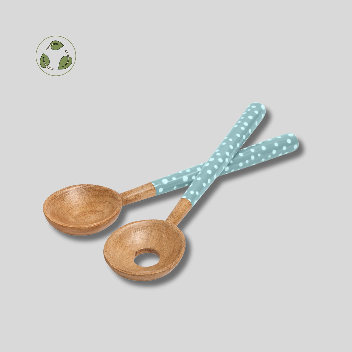 Sintra Mango Wood Salad Servers – Stone | Hand-finished Sustainable Salad Server