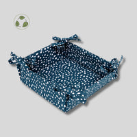 Sintra Spotted Bread Basket – Ink Blue | Recycled Cotton Table Basket