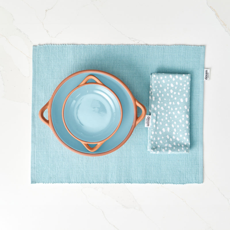 Sintra Spotted Napkin & Placemat Set – Stone | Recycled Cotton Table Linen