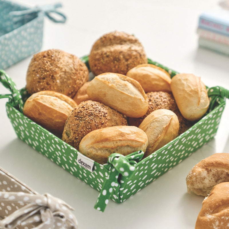 Sintra Spotted Bread Basket – Ink Blue | Recycled Cotton Table Basket