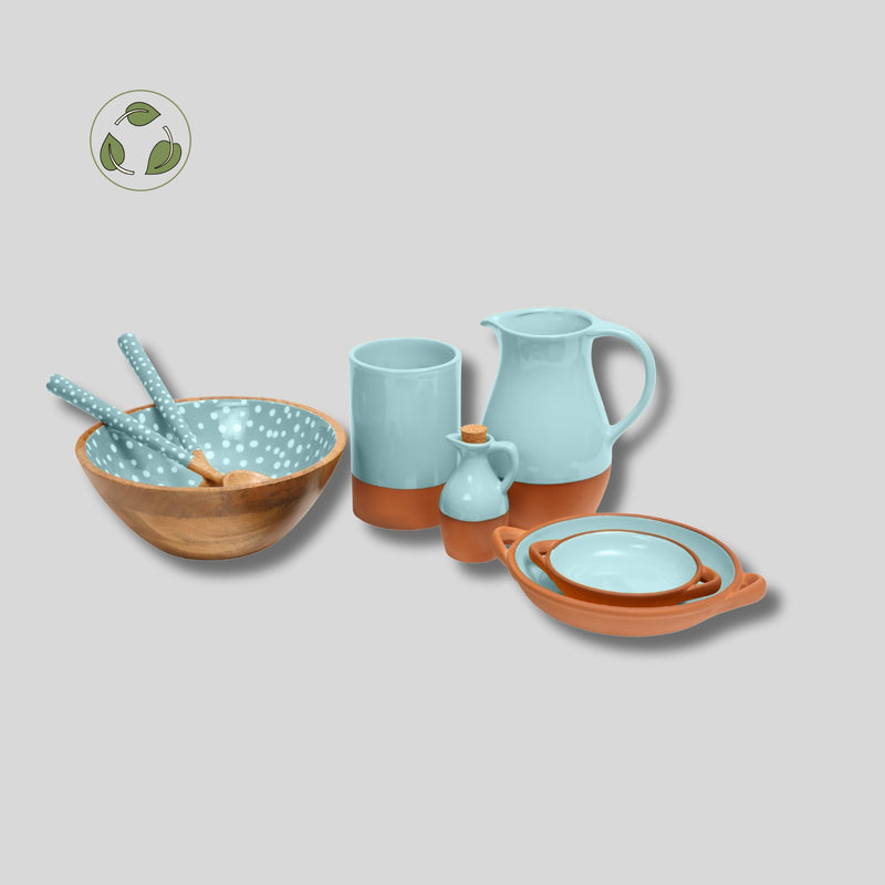 Sintra Mango Wood Salad Servers – Stone | Hand-finished Sustainable Salad Server