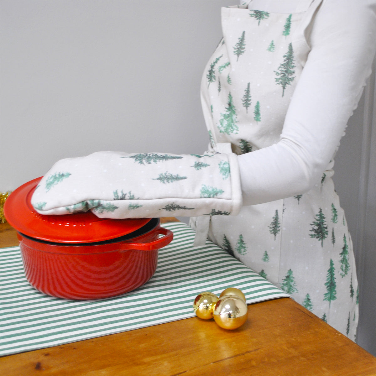 Winter Forest Apron - Stone
