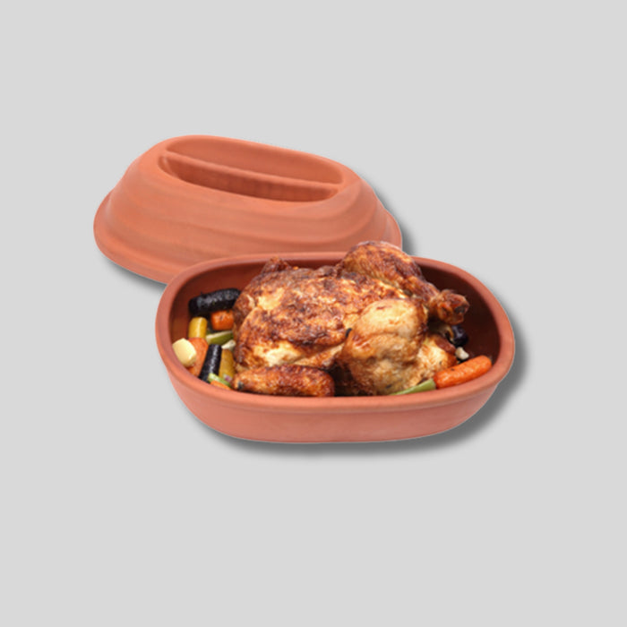 Terracotta Chicken Roaster with Lid