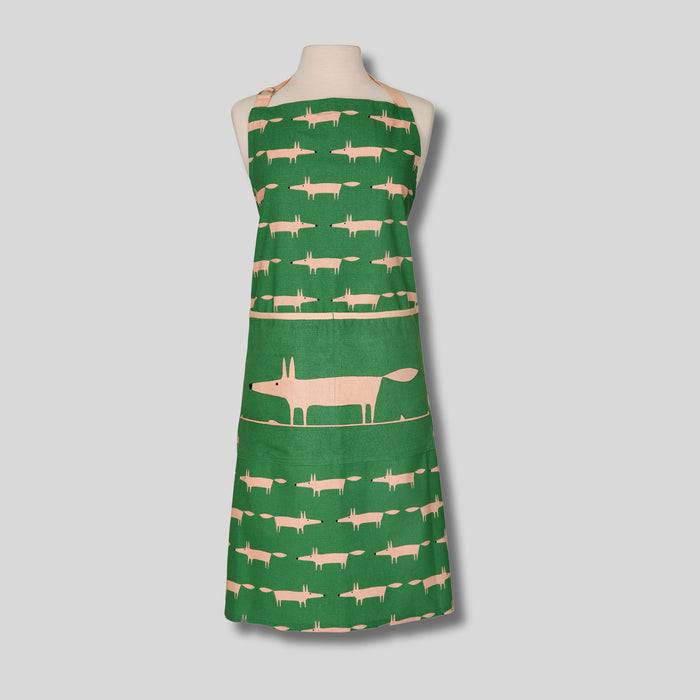 Scion Mr Fox Adult Apron - Mint Leaf