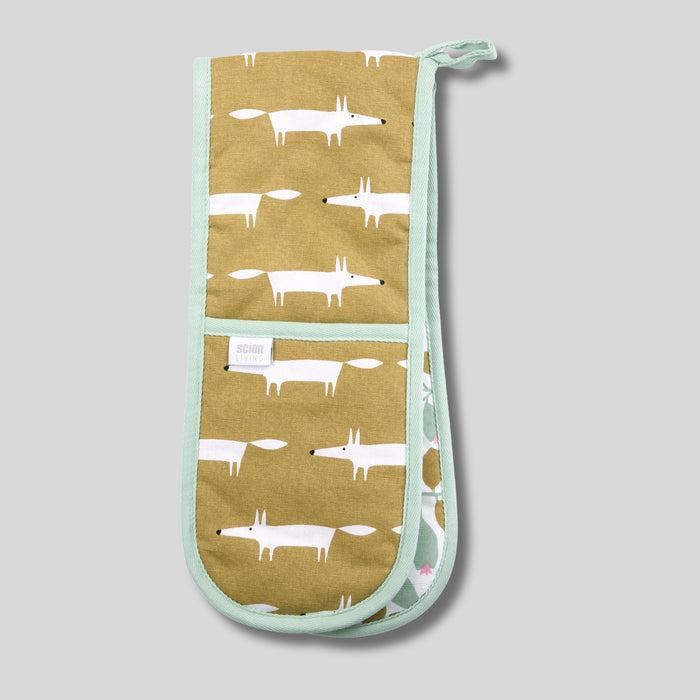 Scion Mr Fox Double Oven Gloves - Ochre